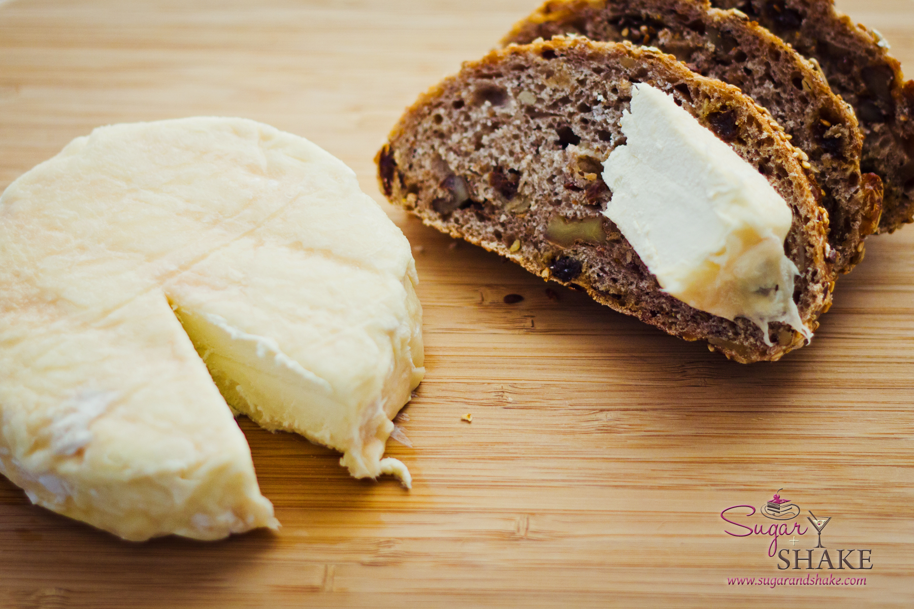 Naked Cow Dairy’s Big Cream Little Rind cheese on a crusty, multi-grain bread. © 2012 Sugar + Shake
