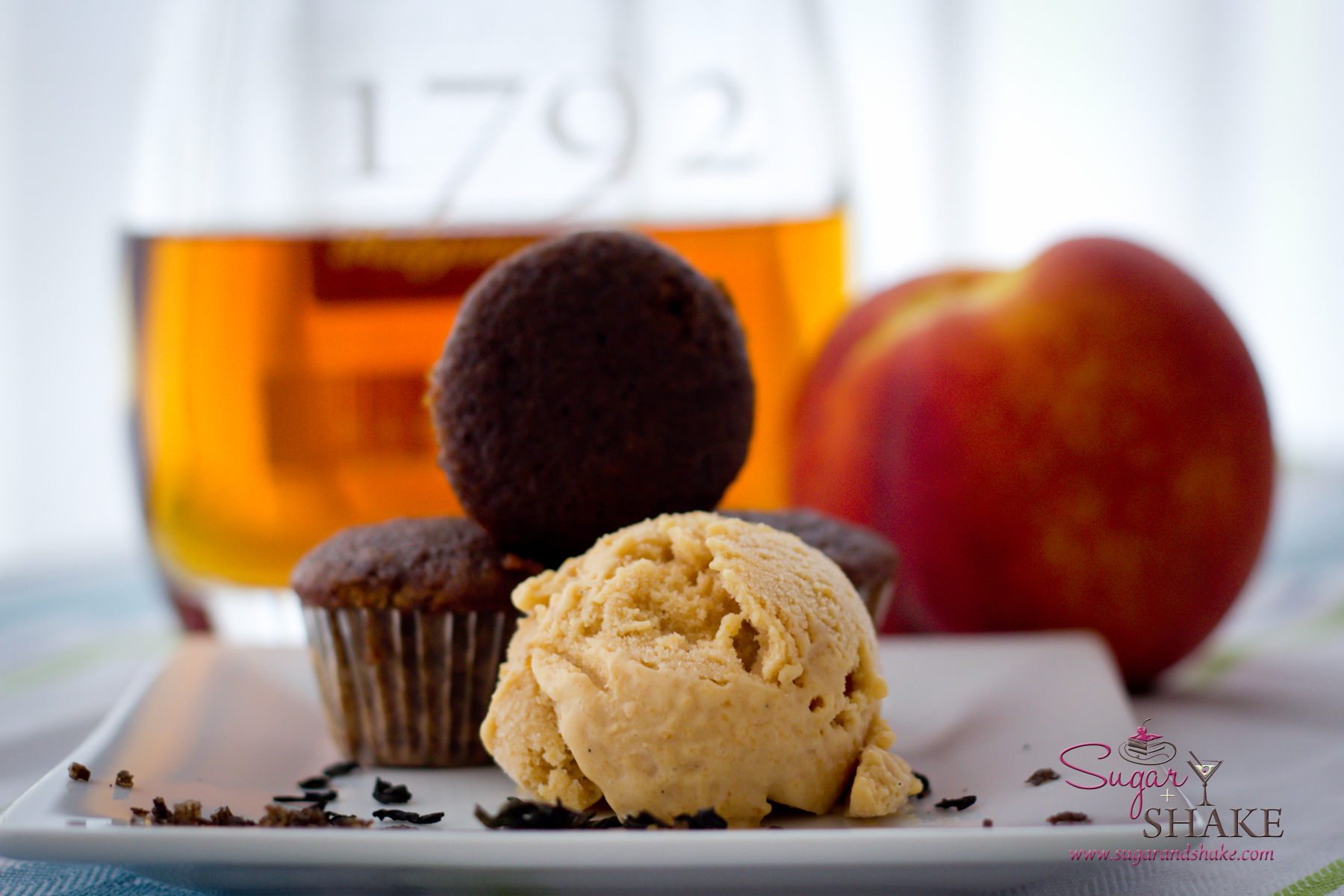 The smoky cupcakes paired nicely with homemade Bourbon-Rum Peach Ice cream.