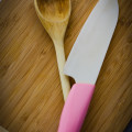 Favorite tools. Sugar loves this wooden spoon and ceramic knife. © 2013 Sugar + Shake