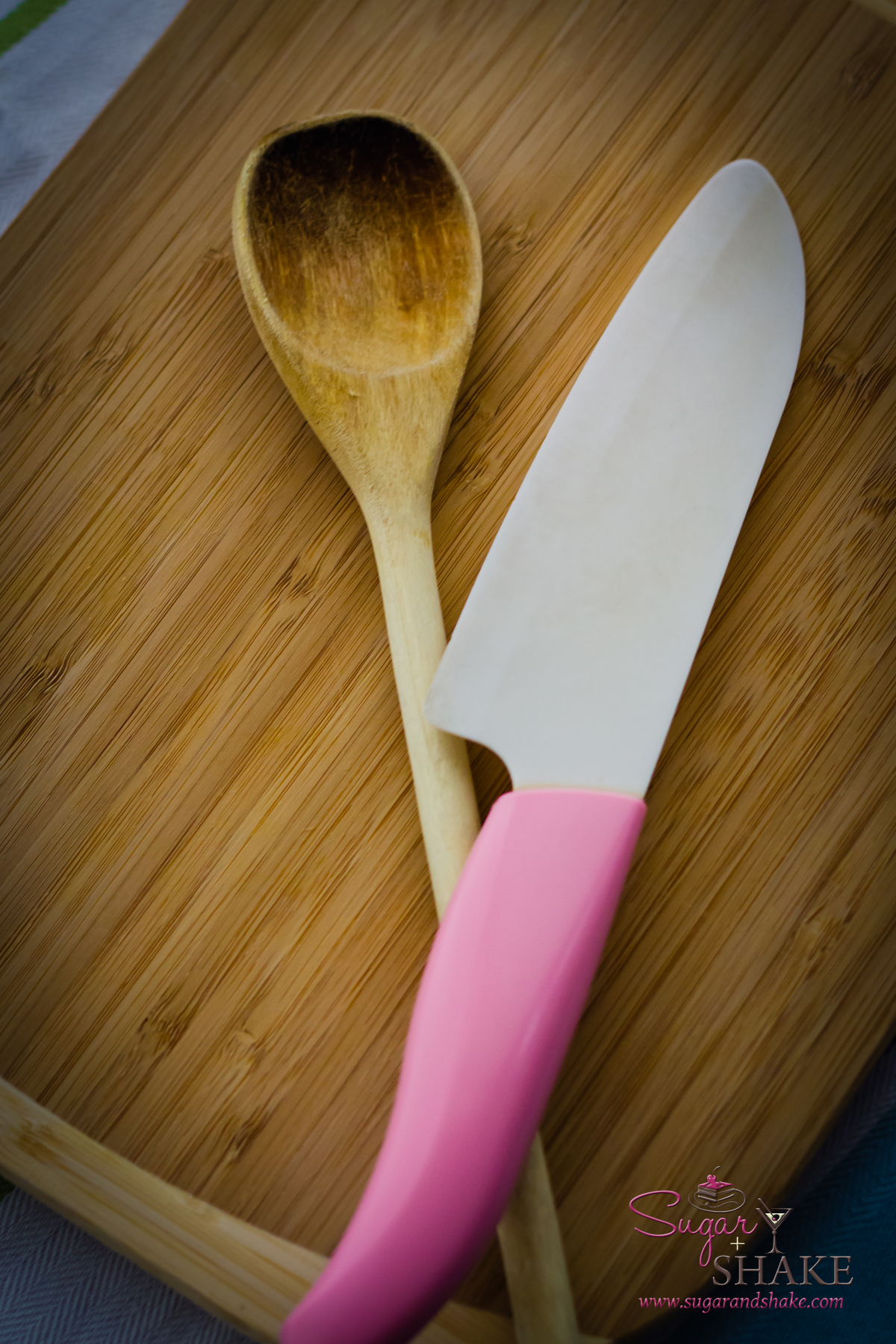 Favorite tools. Sugar loves this wooden spoon and ceramic knife. © 2013 Sugar + Shake
