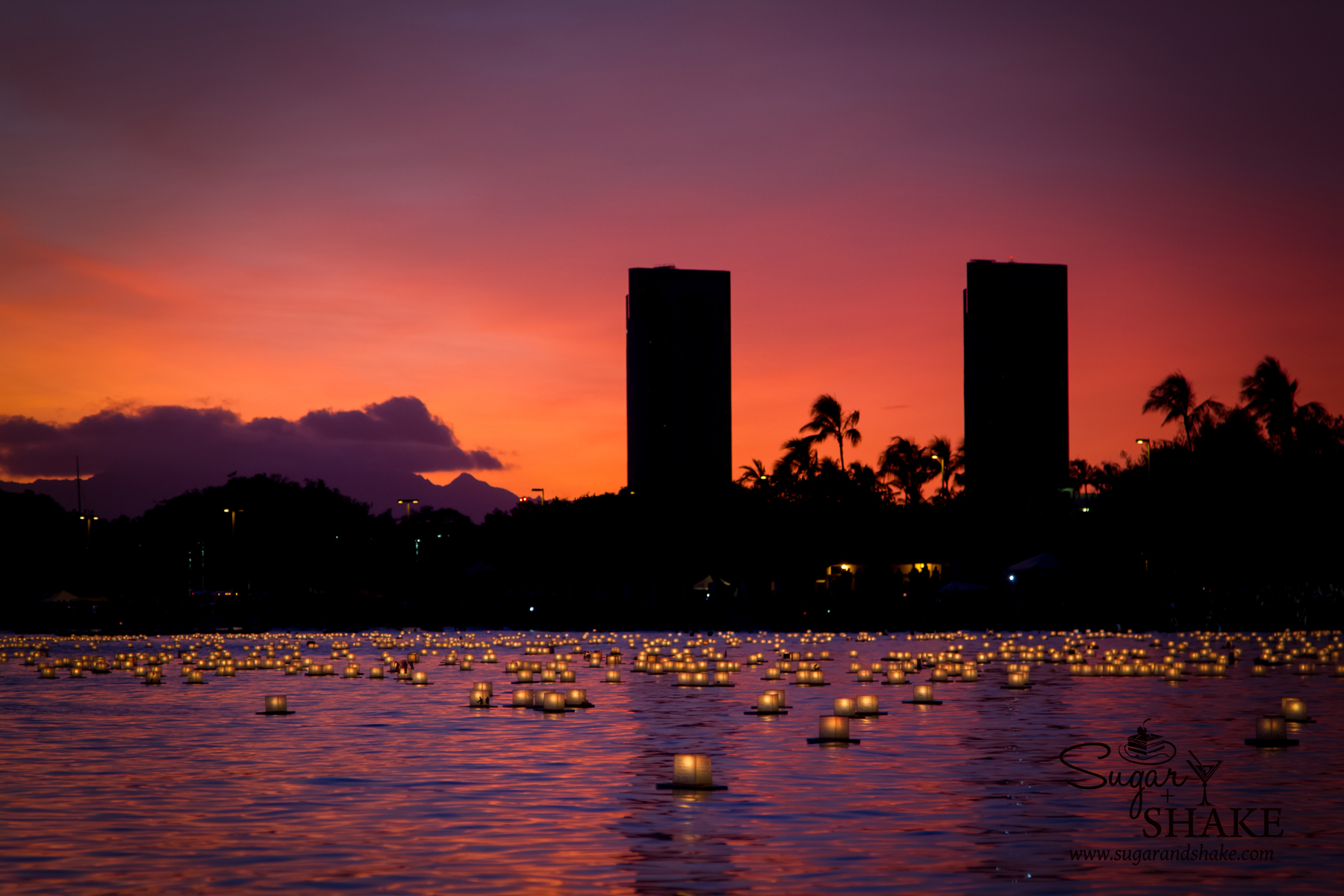Lanterns on the water. Lantern Floating Hawaii 2013. © 2013 Sugar + Shake