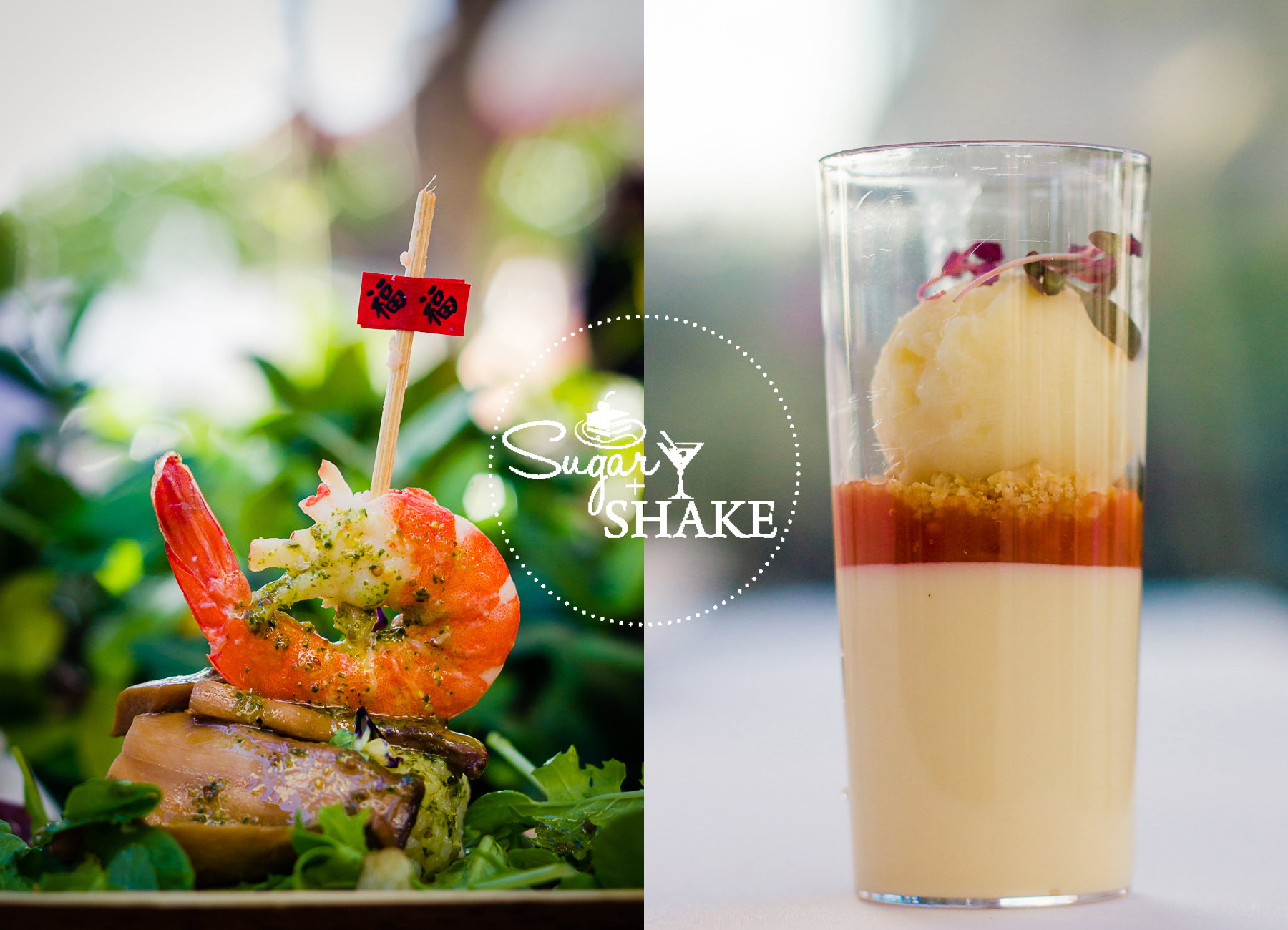 Previews from the Hawai‘i Food & Wine Festival. From the Under the Modern Moon: Morimoto & Friends event— “Shrimp Cocktail” by Amber Lin; Macadamia Nut Honey Mousse by Stephen Durfee. © 2013 Sugar + Shake