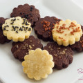 Cocoa and plain shortbread cookies with sea salt. © 2013 Sugar + Shake