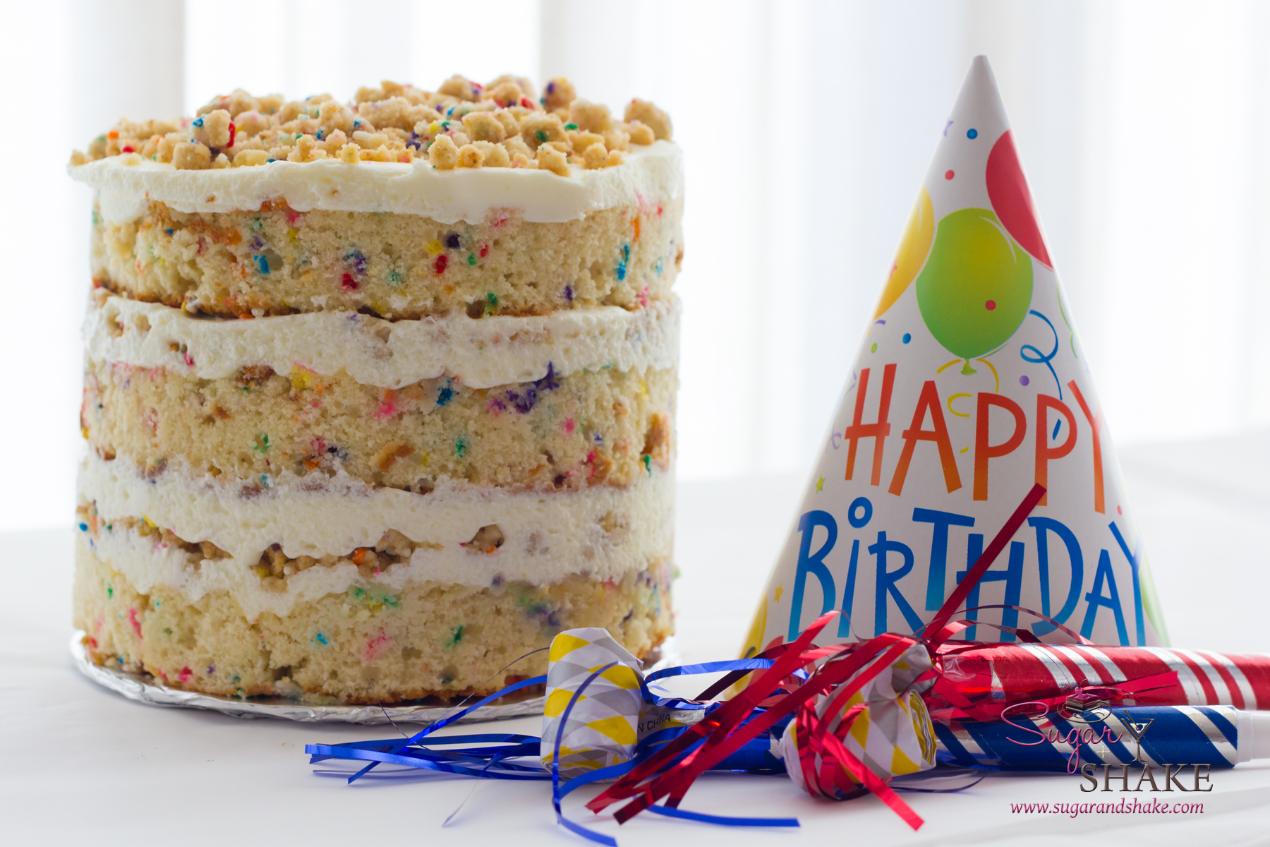The most sprinkle-tastic birthday cake you will ever meet. © 2013 Sugar + Shake
