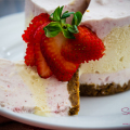 No-baking for a hot weekend: Strawberry & Honey No-Churn Ice Cream Cake. © 2014 Sugar + Shake