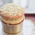Drool worthy Strawberry Lemon Layer Cake, recipe by Christina Tosi (Momofuku Milk Bar). © 2015 Sugar + Shake